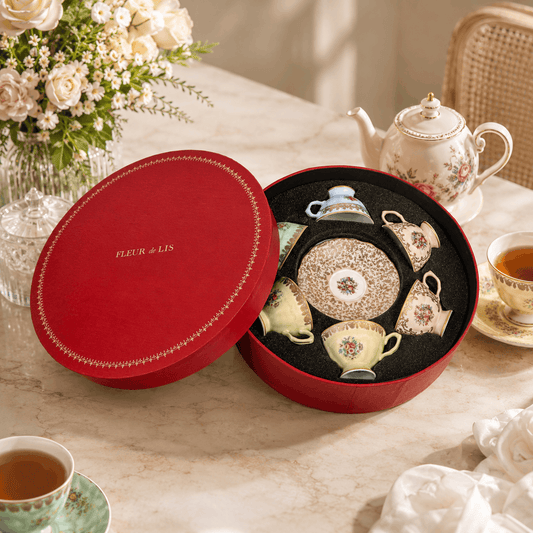 Tea Cup Set Fleur de Lis