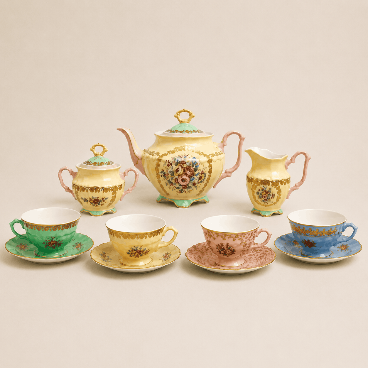 Tea Pot Set Fleur de Lis