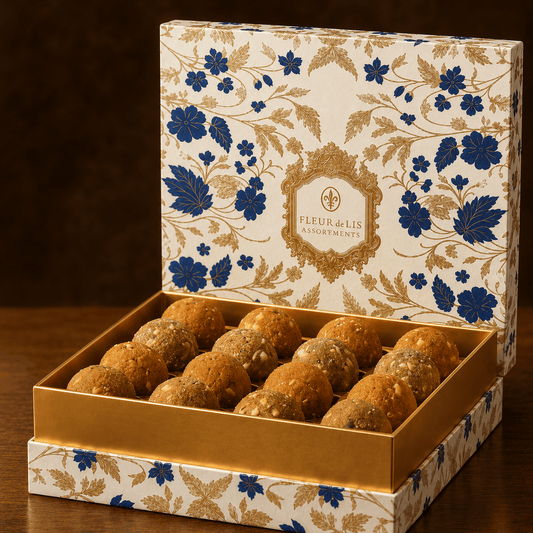 Traditional Ladoo box-16pcs Fleur de Lis