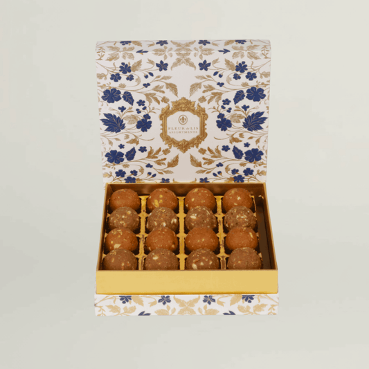 Traditional Ladoo box-16pcs Fleur de Lis