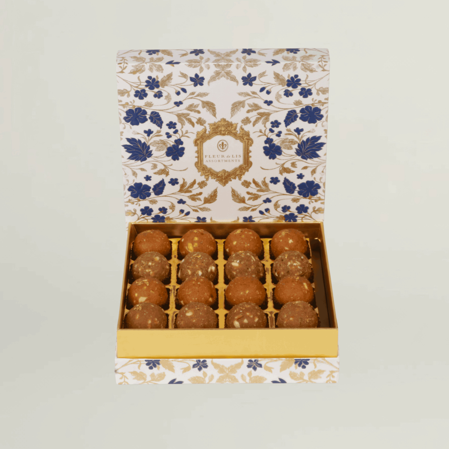 Traditional Ladoo box-16pcs Fleur de Lis